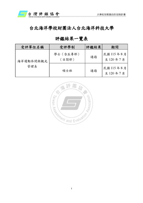 賀! 賀!! 賀!!! 本系五專、學士部與碩士班【通過】大專校院教學品保評鑑圖片